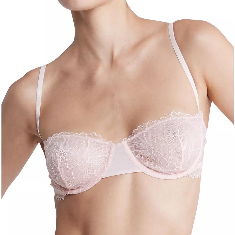 Sheer Floral Balconette Bra